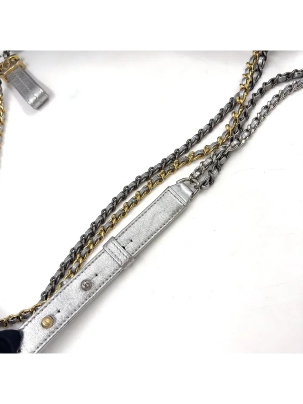 Chanel Gabrielle Calfskin Silver Chain Shoulder Bag Gold